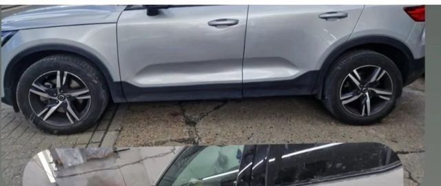 Silver SUV after rear door repair and respray